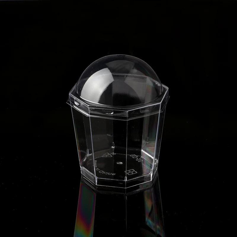 50pcs Creative stype transparent disposable pudding cup 180ml small birthday party favor cake thicken plastic cups with lid