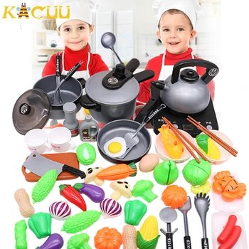 

2020 Newest 44 PCS Girls Kids Mini Kitchen Cookware Toy Pretend Cook Play Toy Simulation Kitchen Utensils Toys Set Children Gift