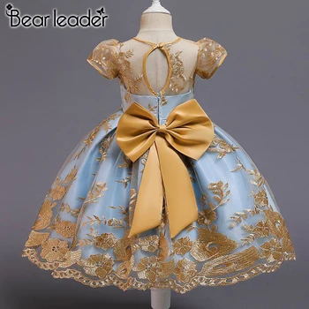 

Bear Leader Girls Princess Dress New Brand Elegant Kids Party Dress Embroidery Mesh Outfits Girl Christmas Children Dress 2 6Y