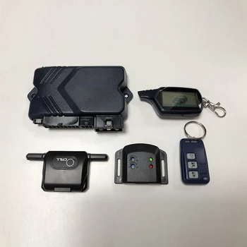 

Russian Version Two Way Car Alarm System with Engine Start LCD Remote Control Key Fob Case For B9 with silicone cover gift