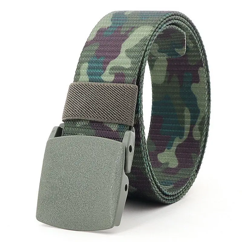 

Mens POM Buckle Quick Drying Belts Fashion Camouflage Strap Nylon Army Military Outdoor Tactical Waist Cinto Sport Leisure 3.8cm