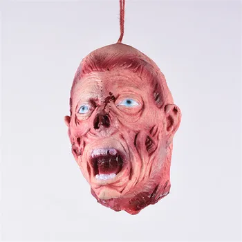 

Realistic Latex Men Bald Ghost Head Halloween Decoration Creepy Hanging Ornament Bloody Reaper Doll Head Decoracion De Halloween