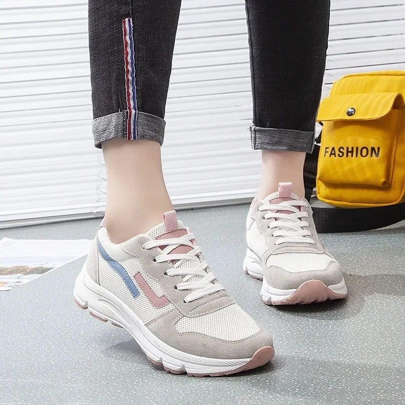 

Spring And Autumn 2019 New Style Athletic Shoes Women's Running Shoes Breathable Mesh Versatile Harajuku White Shoes Shoes STUDE
