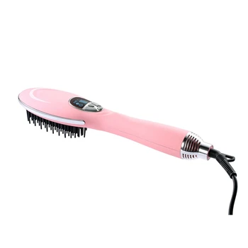 

Ionic Hair Straightener Brush Ceramic Heating LED Display + Adjustable Temperatures Anti Scald Hair Straightening Brush Portable