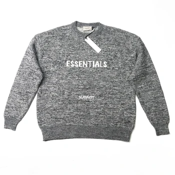 

Best Version Logo Print Oversize Thick Sweater Hip Hop Rib knit crewneck Raglan Pullover High Quality Streetwear