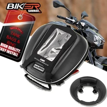 Motorcycle Waterproof Saddle Tank Luggage Bag & Ring Mount Directly Fuel Filler Casing Moto GPS Phone Bigger Window For KAWASAKI