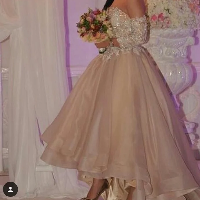 

High Low Vestido De Formatura Off the Shoulder Sexy Prom gown 2018 Appliques Beaded Long Sleeve mother of the bride dresses