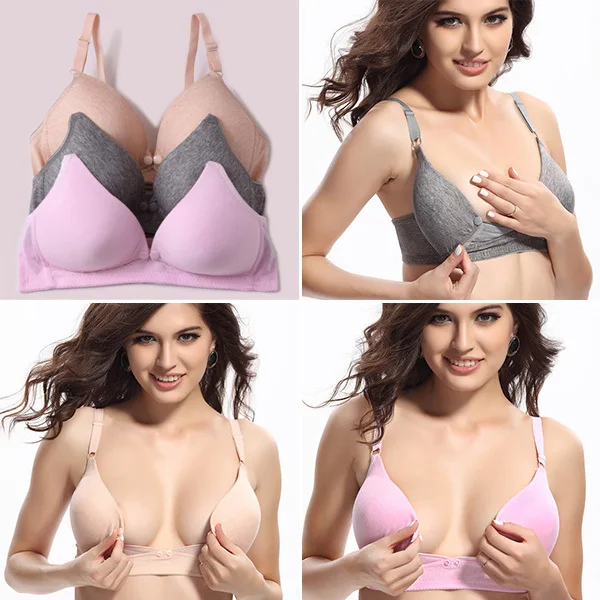 Maternity Women Mum Feeding Cotton Nursing Breastfeeding Bras Bra Cup 34-42C NS