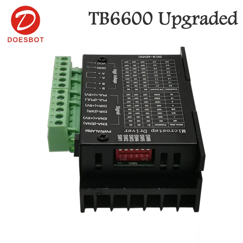 TB6600 обновленная версия 42/57/86 Драйвер шагового двигателя 32 сегментов 4.0A 42VDC