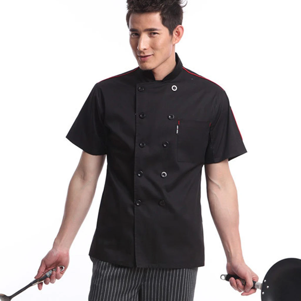 Стильная кухня шеф-повара КУРТКА берет шляпа комплект Chefwear Ресторан питание короткий рукав сетка рабочая одежда M
