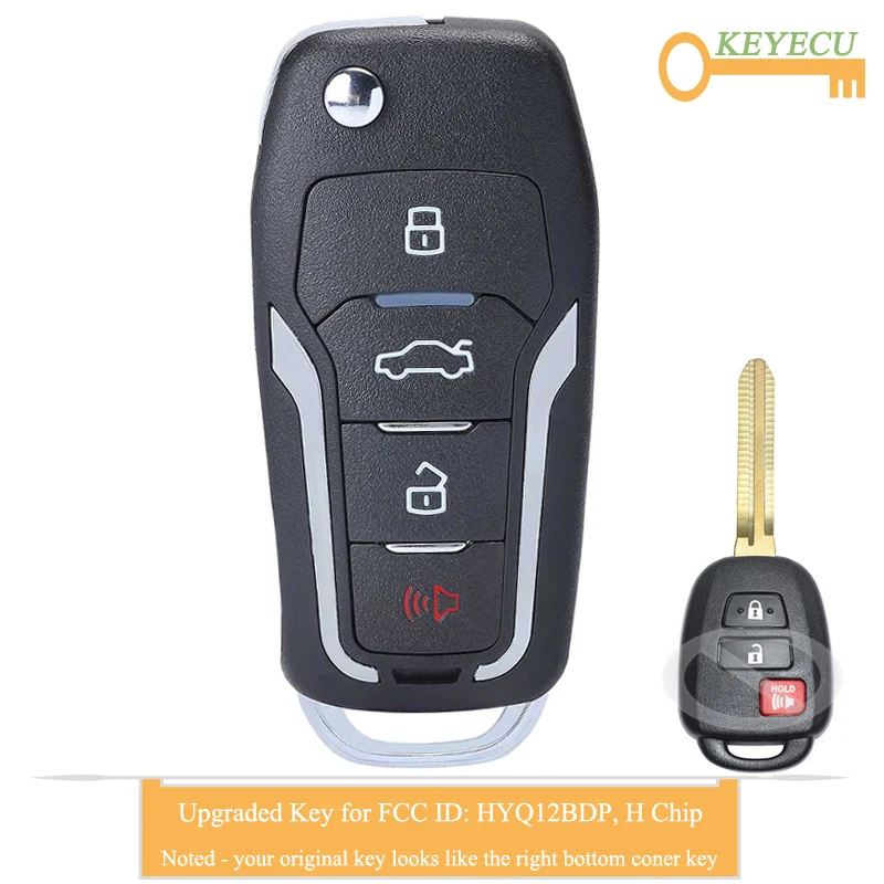 KEYECU обновленный Автомобильный ключ-раскладушка для Toyota Scion xB Rav4 Tacoma Fob 2 + 1/ 3
