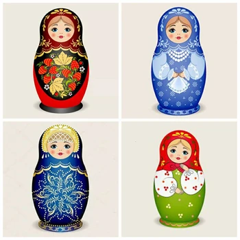 

Huacan Russian matryoshka Pattern Diamond Embroidery DIY Needlework Diamond Painting Cross Stitch 5D Rhinestones Mosaic Painting