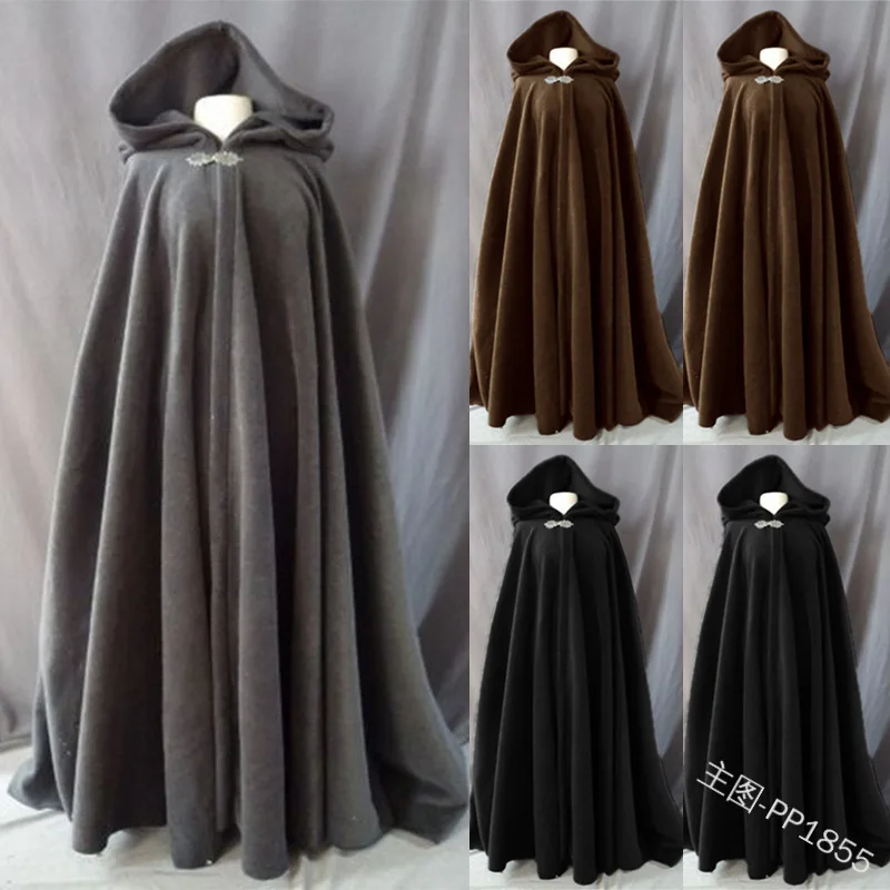 

Medieval Vintage Winter Faux Fur Long Hooded Cloak For Women Warm Snow White Gown Maxi Bridal Wedding Capes Coat