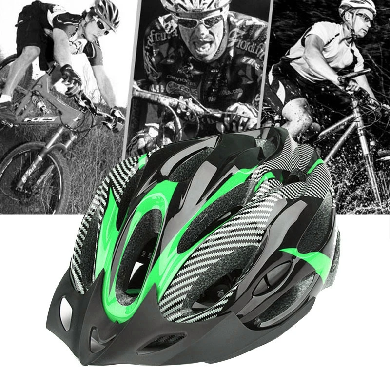 cheap Bicycle Mountain Bike Helmet Safety Cycling Helmet Bike Head Protect Adjustable green