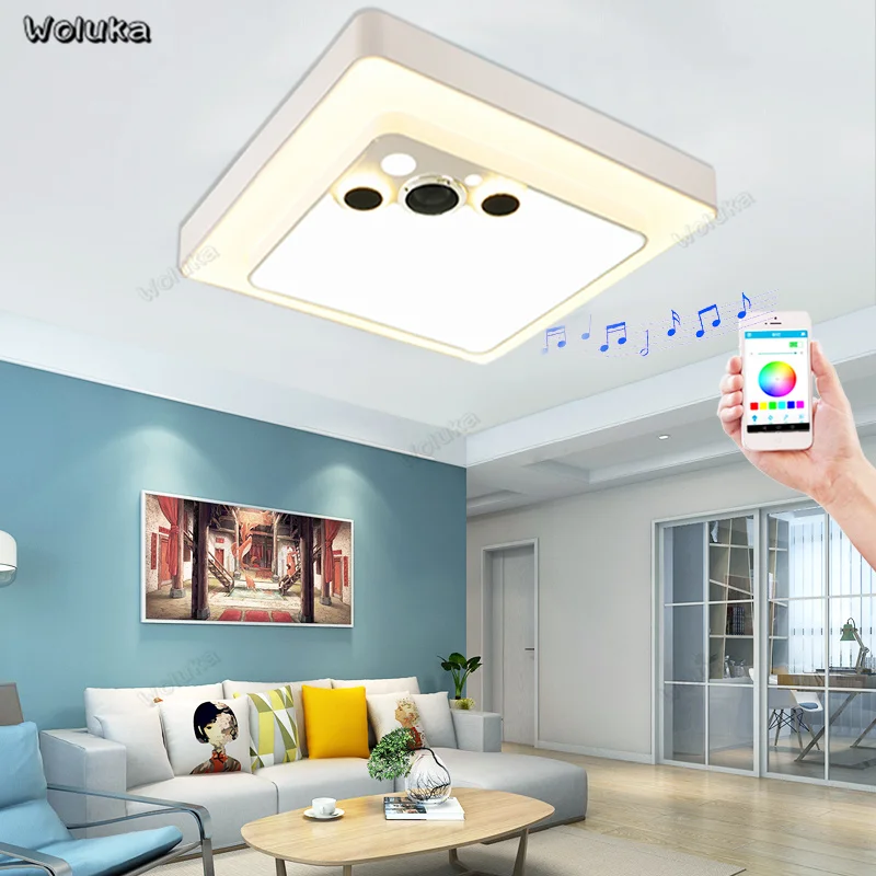 Потолочный светильник CD50 W07 для гостиной столовой с bluetooth цветной Диммируемый