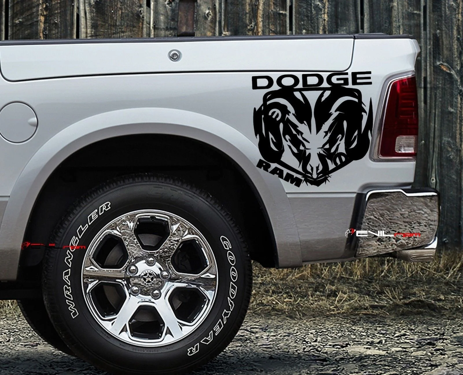 Для 2 шт./пара Dodge Ram 1500 RT HEMI подсветка салона автомобиля коробка графическая Наклейка Набор наклеек логотип на заказ