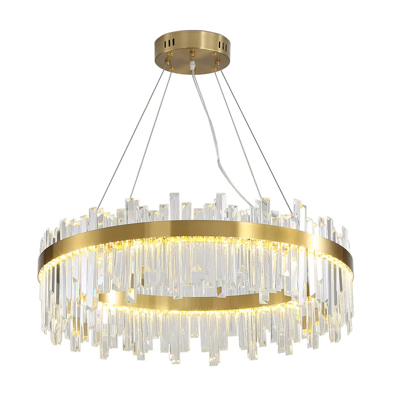European Creative Crystal Chandelier Round Light Luxury Glass Chandelier Living Room Bedroom Restaurant Postmodern Lamps - Цвет корпуса: 80cm. 30cm