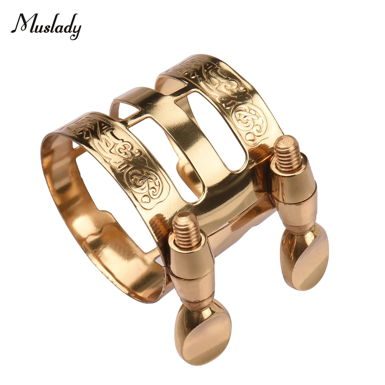 

Muslady Double Screw Adjustment Saxophone Ligature Compact Durable Sax Ligature for Alto Saxophone