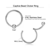 1Pc  Captive Bead Clicker Ring Gems Seamless Hinged Segment Ring Clicker Cartilage Nose/Lip Hoop Rings Septum 16g ► Photo 2/2