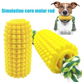 

Simulation Corn Molar Stick with Rope Pet Toy Bite-Resistant Toothbrush Indestructible Dog Dental Toys HKS99