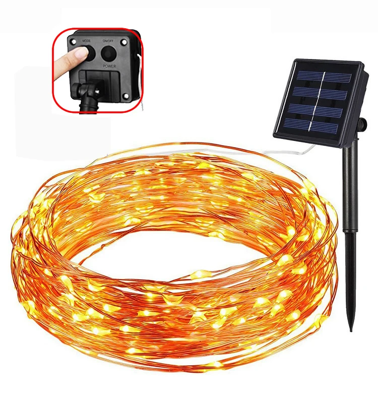 

22m 200 LEDs Solar String Lights Waterproof Outdoor Garden Party Wedding Decoration Copper Wire Lamp #8#P H