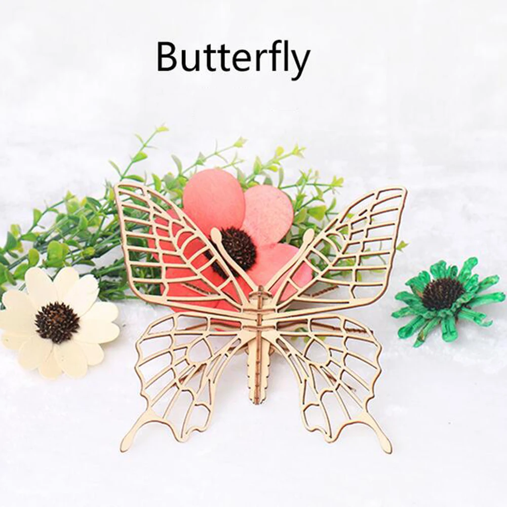 Детские 3D головоломки с насекомыми игрушка деревянная Бабочка модель насекомого Пазлы DIY сборка ремесла образование детская игрушка