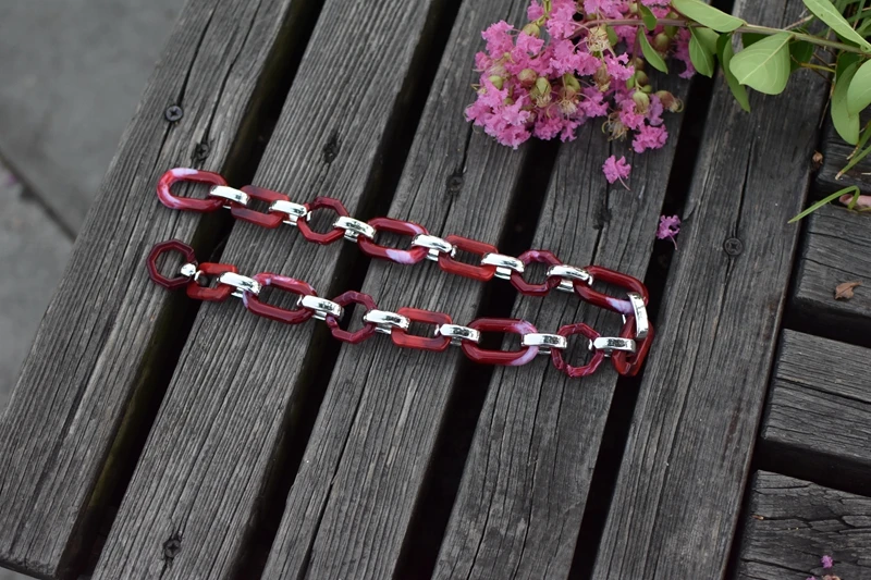 red silver clasp Модная акриловая сумка смешанного дизайна, Очаровательная Женская Наплечные ремни для сумок для девочек, сумка-мессенджер или сумка через плечо, ремни - Цвет: red silver clasp