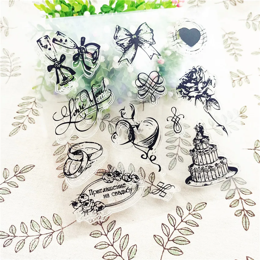14*14.5CM Hot sale bow Transparent Clear Stamps / Silicone Seals Roller Stamp for DIY scrapbooking photo album/Card Making | Дом и сад
