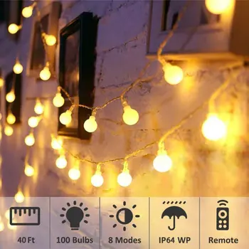 

Waterproof String Lights 10M 100 LED 8 Decorative Modes Garland Lights Dimmable Intensity Fairy Light