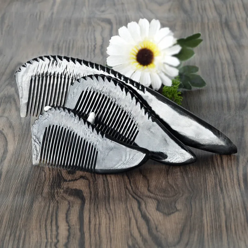 Антистатическая расческа для волос ручной работы гребень из рога буйвола