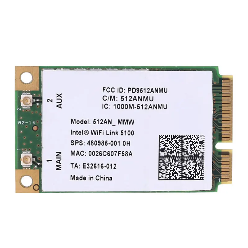 Беспроводная сетевая карта Intel 5100AN mini PCI-E полностью Высокий/полувысокий