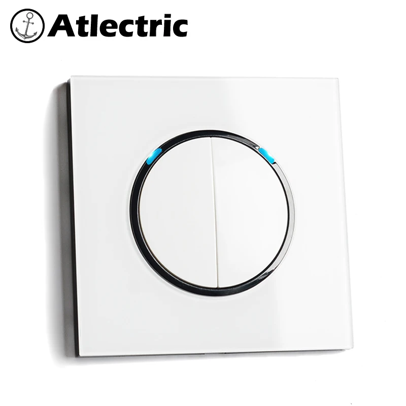 Atlectric 1/2/3/4 ряда 1/2Way кнопка выключателя света Мощность настенный выключатель с