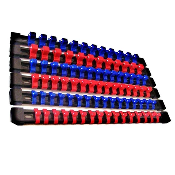 

6Pcs/set ABS Socket Wrench Holder Industrial Adjustable Finisher 1/2" 3/8" 1/4" Mountable Sliding Stand Sleeve Holder Rail Tool