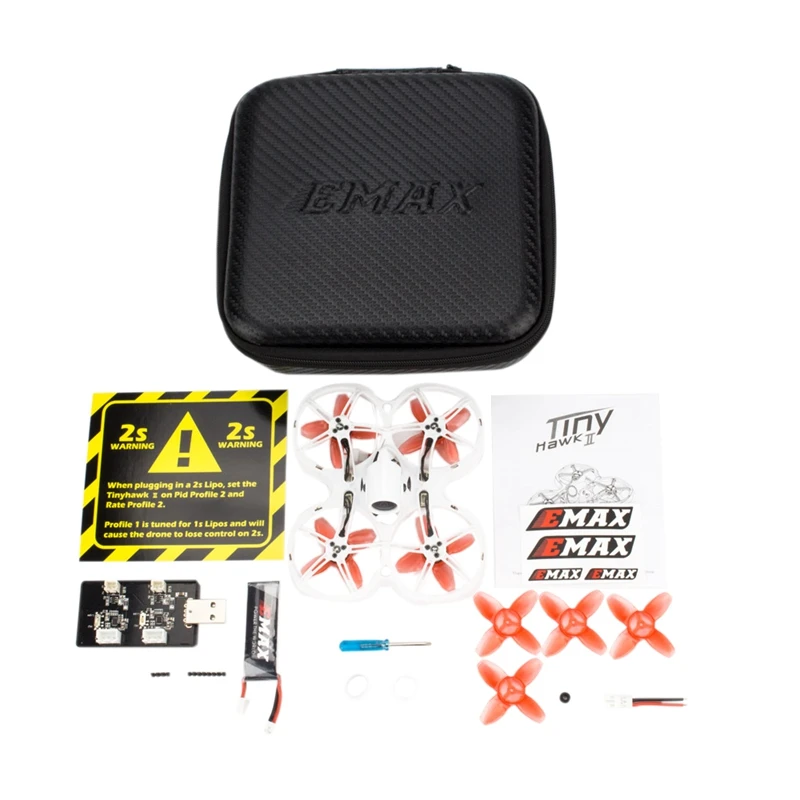 US $114.08 Emax Tinyhawk Ii 75mm 12s Whoop Fpv Racing Drone Bnf Frsky D8 Runcam Nano2 Cam 25100200mw Vtx 5a Blheli S Esc