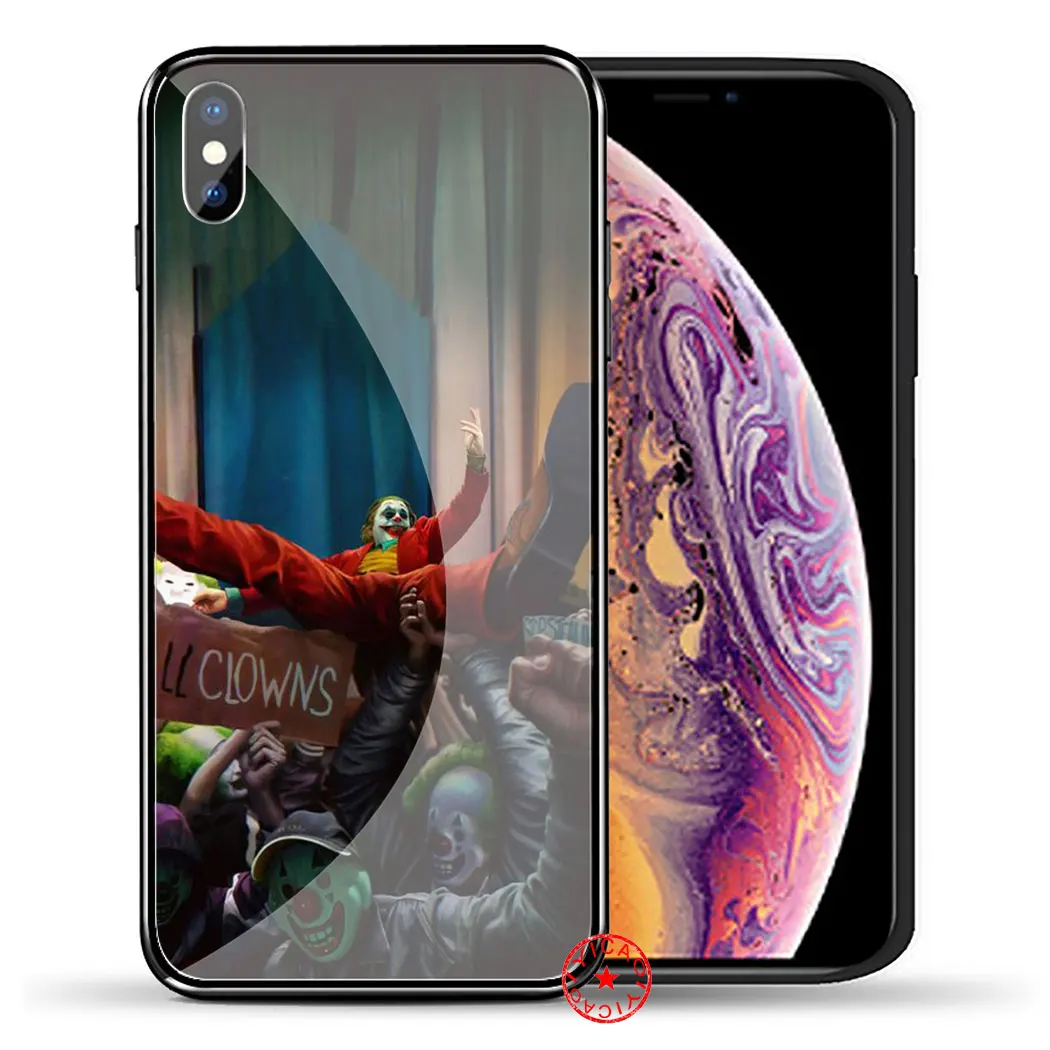 Joker movie Joaquin Phoenix, черное закаленное стекло чехол для iPhone 5 5S SE 6 6S 7 8 Plus 11 Pro X XR XS Max Pro