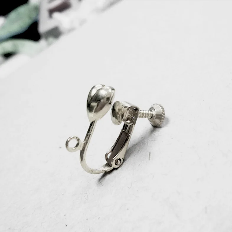 Japanese Korean Screw Clip-on Pierceless Ear Stud GIRL'S Caring And a Hanging Ring Screw Clip Earrings DIY Jewelry Accessories