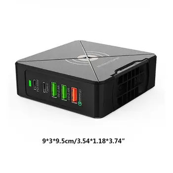 

Multi-Port Phone Charger 75W QC3.0 PD Laptop Tablet Power Adapter Dock EU/USPlug