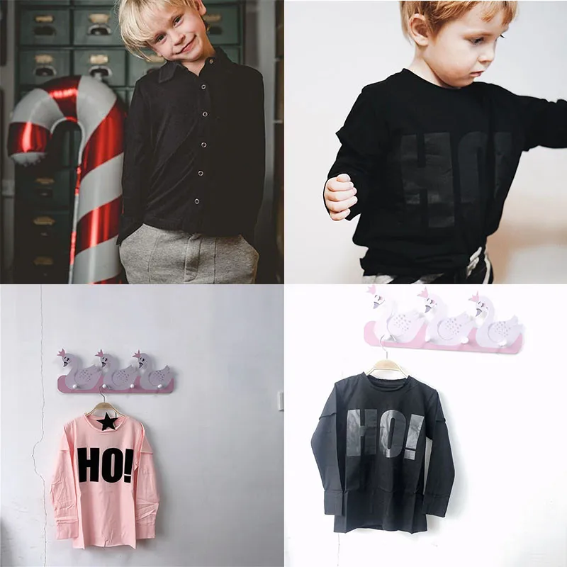 Брендовая одежда для маленьких мальчиков модная футболка Хо с рисунком обезьянок и с буквами; футболка с длинными рукавами для мальчиков, Детская осенняя одежда, футболка, топы