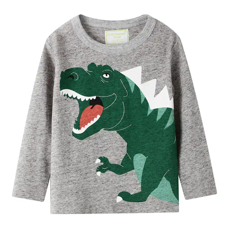 Hh男の子春の新漫画恐竜ロングスリーブtシャツボーイズ綿100 服キッズ幼児トレーナー子供の服 Tシャツ Aliexpress