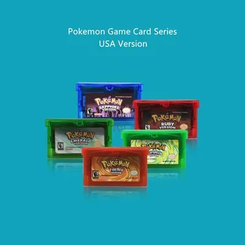 

32 Bit Video Game Cartridge Console Card for Nintendo GBA Pokeon Emerald FireRed LeafGreen Ruby Sapphire with Shiny Label