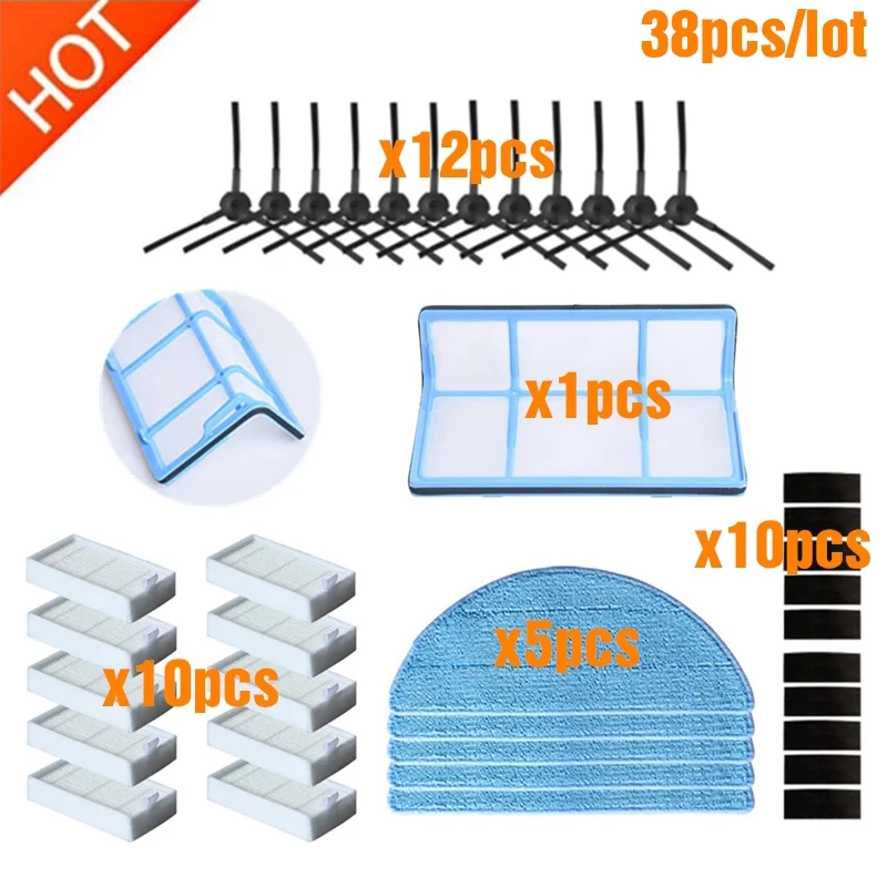 

Side Brush+Hepa Filter+Mop Cloth+Magic Paste Accessories For ilife v5s ILIFE v5pro x5 V5 V3 v5s pro V50 V55 Vacuum Cleaner Parts