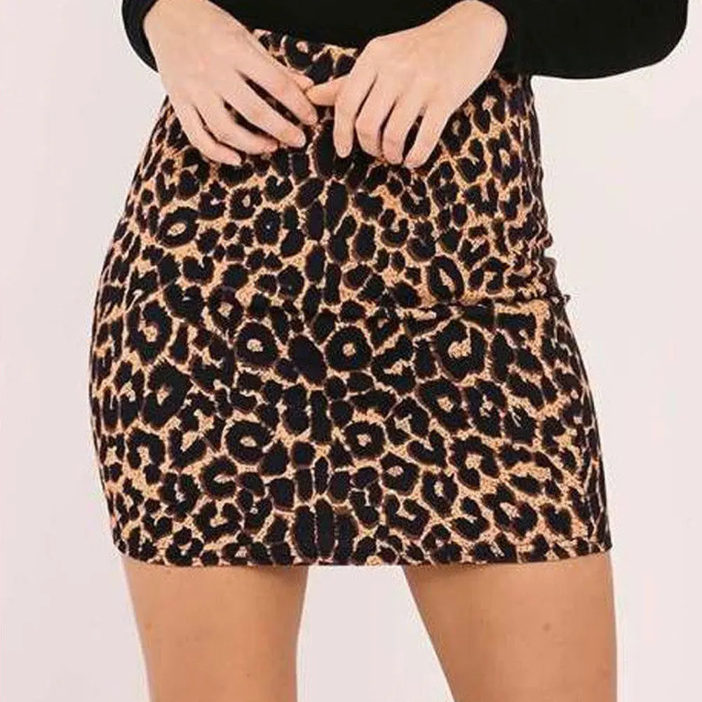 

Hot Sell Women Leopard Mini Skirt Ladies Lastest Fashion Bodycon Dress