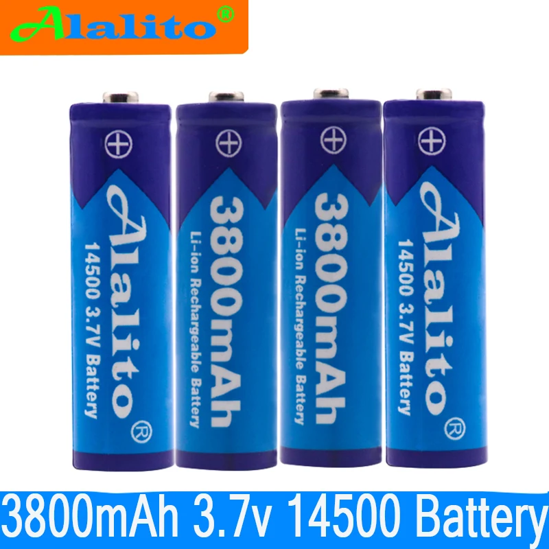 2-20 шт Alalito AA 14500 3800mah 3,7 V литий-ионная аккумуляторная батарея и светодиодный фонарик