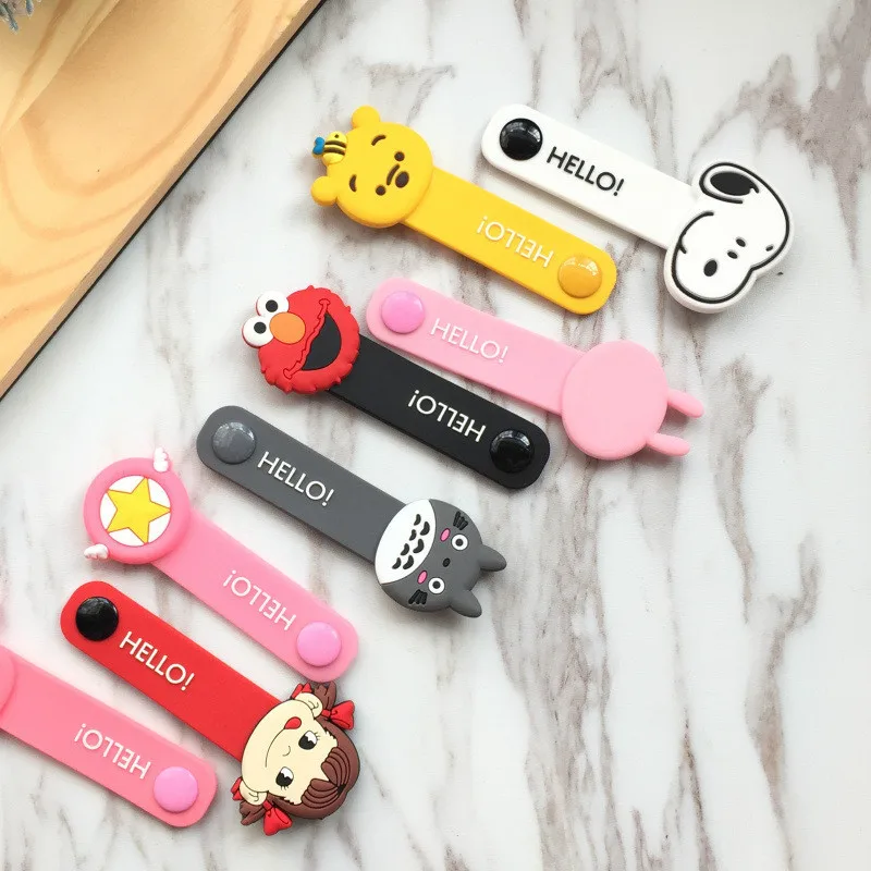 

2019 Cartoon Cable Organizer Bobbin Winder Wire Protector Cord Management Marker Holder Cover For Earphone MP3 USB