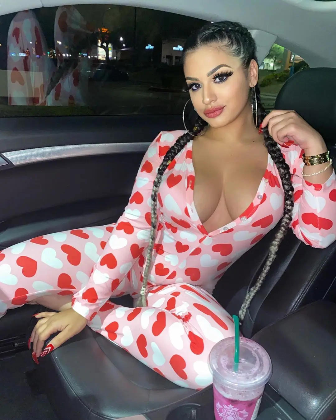 Pijama de manga larga para mujer, mono con escote en V, mono de mujer, pantalones informales de corazón para Navidad