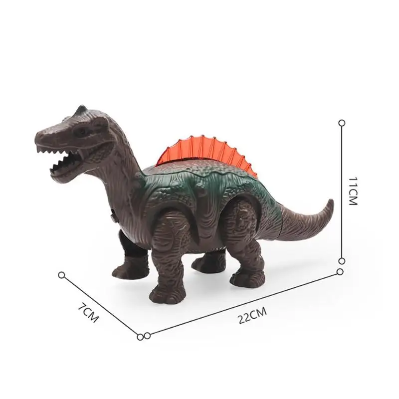 Electric Walking Dinosaur with Light Sounds Simulated Model Animal Kids Toy Flashing Lights Safe Plastic Dinosaur Pets Toys