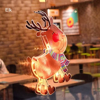 

Outdoor Christmas Silhouette Lights LED Christmas Tree Window Curtain Lights with Suction Cup for Christmas Party Home G