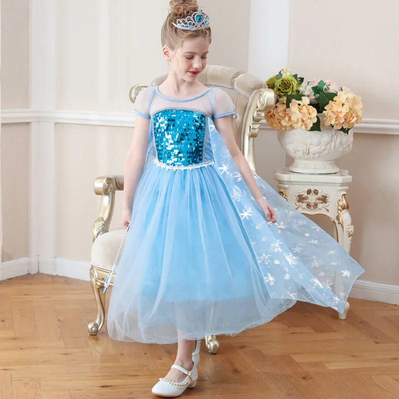 

Frozen Princess Dress 2019 Autumn Clothing New Style Girls Dress Europe And America Halloween CHILDREN'S Dress Performance Wear