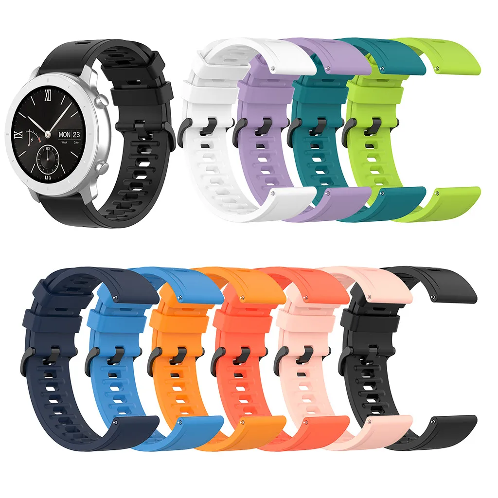10 видов цветов силиконовый Wirst ремешок для наручных часов Xiaomi Huami Amazfit GTR 42 мм