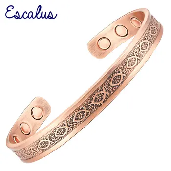 

Escalus Men's Vintage Powerful Magnetic Bangle For Women Fish Pattern Copper Bio Healing Charm Bracelet Jewelry